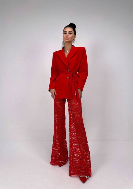 Комплект: мереживний корсет бюстьє + штани + піджак  | PUSHKA SHOP