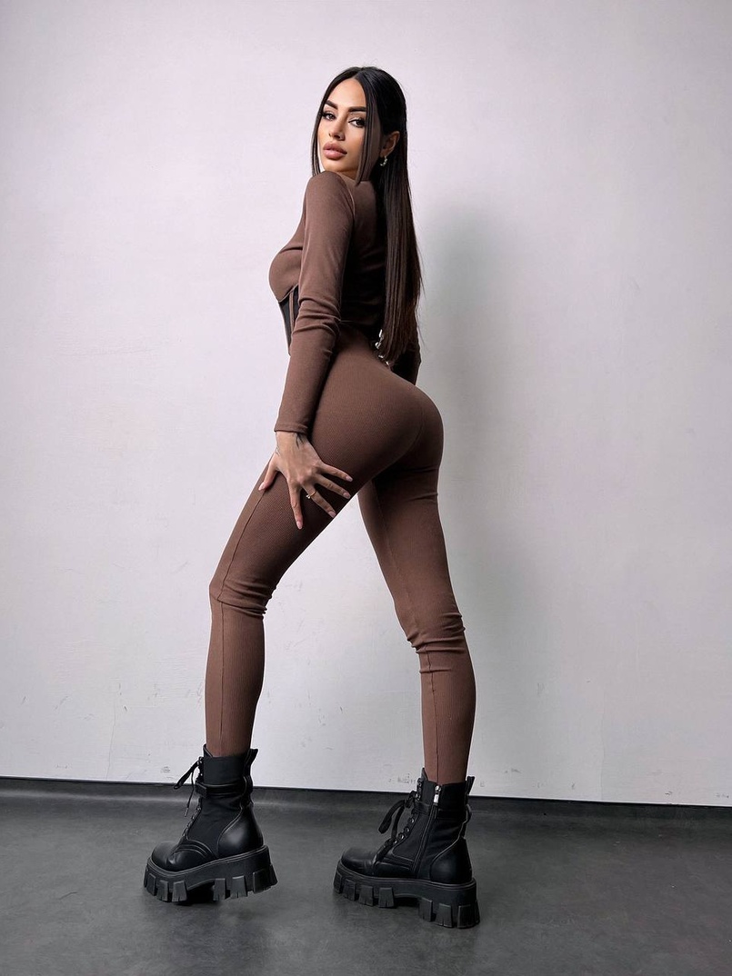 Облягаючий трикотажний комбінезон з елементами корсету  | PUSHKA SHOP