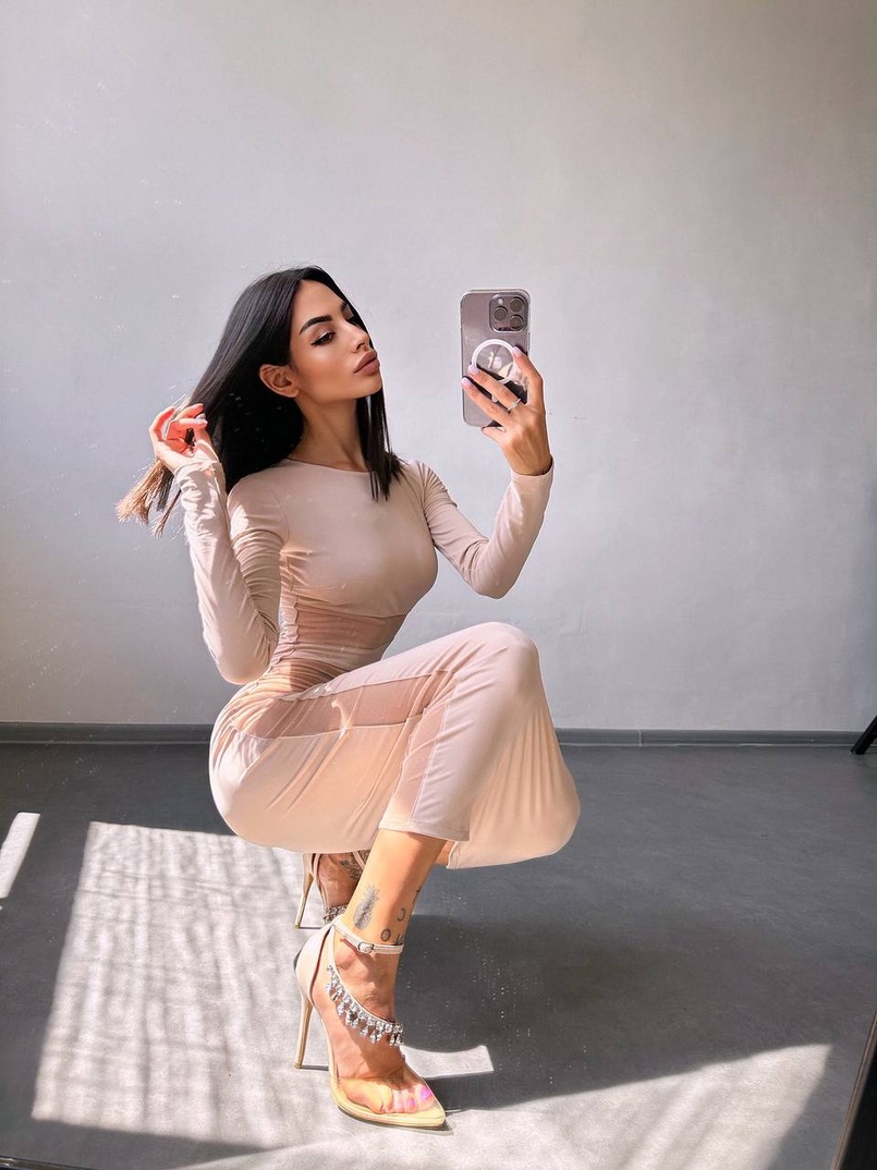 Сукня міді  із вставками сітки  | PUSHKA SHOP