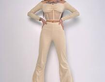 Комплект : штани кльош і топ з елементами корсету  | PUSHKA SHOP