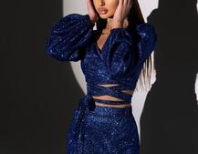 Сяючий комплект: топ  + спідниця  Сяючий комплект: топ  + спідниця  | PUSHKA SHOP