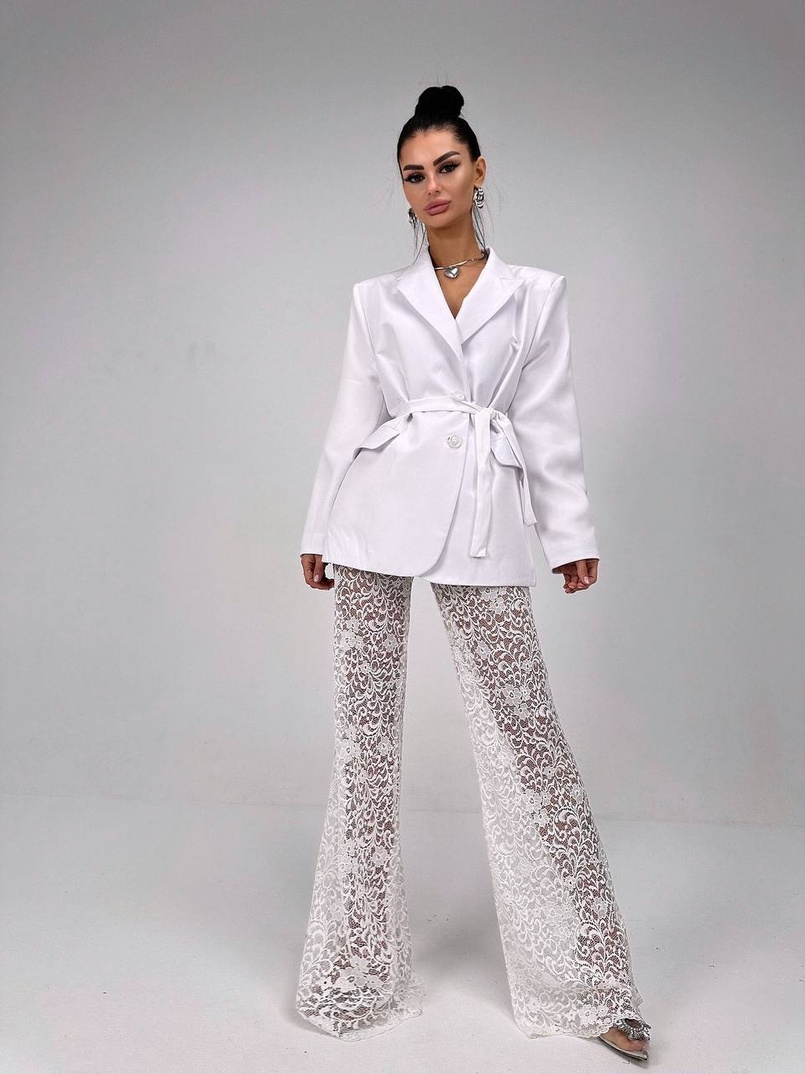 Комплект: мереживний корсет бюстьє + штани + піджак  | PUSHKA SHOP