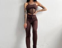 Трикотажный комплект: корсетный топ на косточках + леггинсы | PUSHKA SHOP