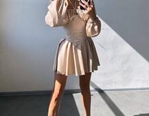 Сукня з корсетом, декорованим бахромою зі страз Ручна робота Сукня з корсетом, декорованим бахромою зі страз Ручна робота | PUSHKA SHOP