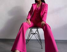 Костюм: піджак на підкладці, штани кльош+ жилет  | PUSHKA SHOP