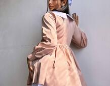 Котонова сукня з комірцем + бант  | PUSHKA SHOP