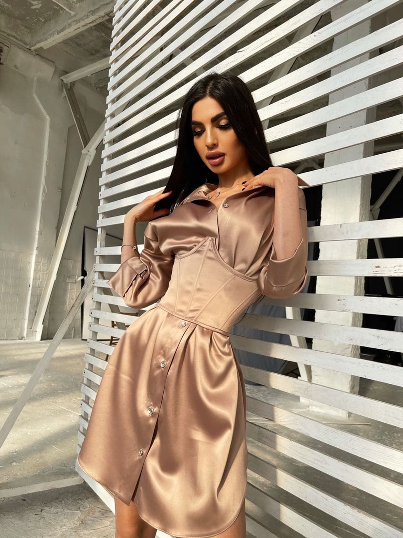 Платье-рубашка в комплекте с корсетом Платье-рубашка в комплекте с корсетом | PUSHKA SHOP