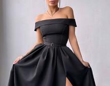 Сукня максі з відкритими плечима Сукня максі з відкритими плечима | PUSHKA SHOP