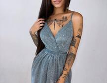 Блестящее платье-макси с разрезом Блестящее платье-макси с разрезом | PUSHKA SHOP