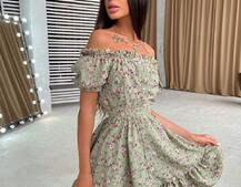 Цветочное платье с пышной юбкой и оборками | PUSHKA SHOP