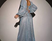 Сяючий комплект: корсет  + спідниця  максі з драпіруванням | PUSHKA SHOP