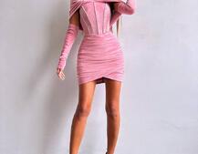 Оксамитова корсетна сукня міні, декорована стразами     Ручна робота  | PUSHKA SHOP