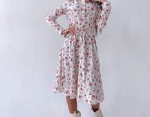 Цветочное платье-рубашка на пуговицах | PUSHKA SHOP