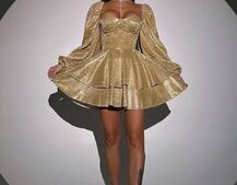 Сяюча корсетна сукня бюстьє з подвійною спідницею  | PUSHKA SHOP