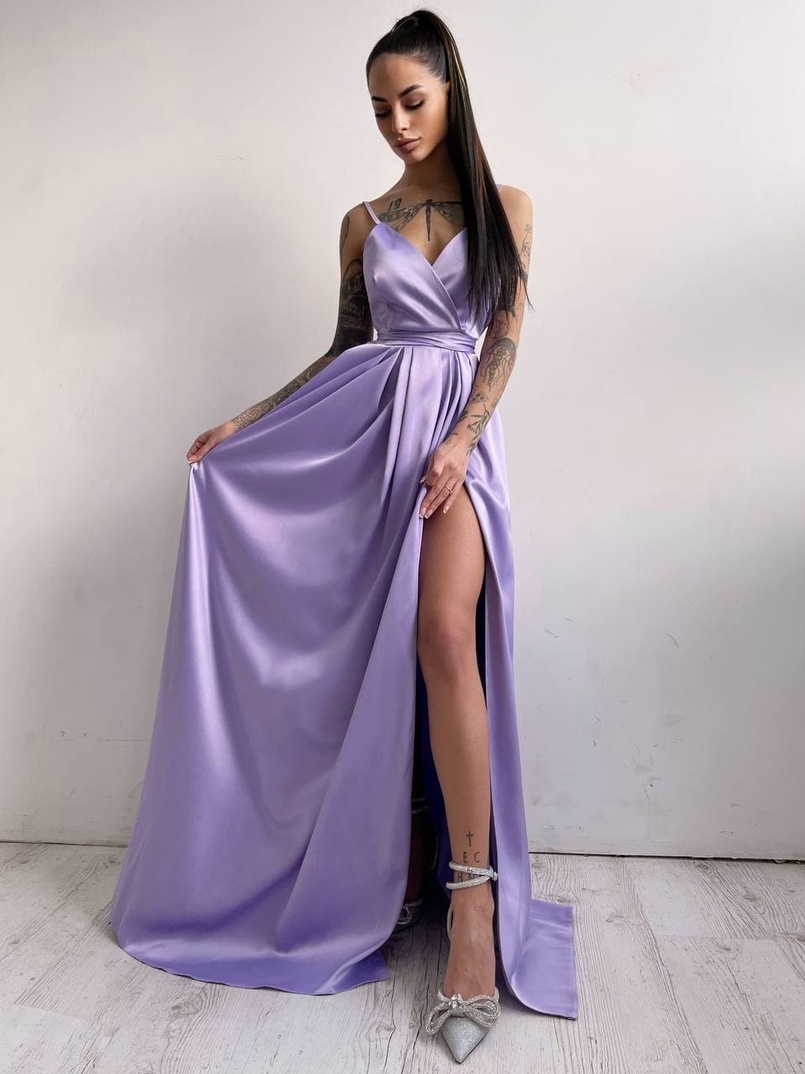 Платье макси с разрезом на юбке и запахом на груди   Платье макси с разрезом на юбке и запахом на груди   | PUSHKA SHOP