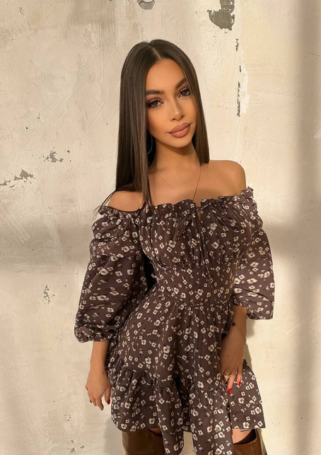 Сукня з воланами та шнурівкою  по спинці | PUSHKA SHOP