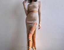 Комплект: топ + спідниця із зав‘язками на ніжку Комплект: топ + спідниця із зав‘язками на ніжку | PUSHKA SHOP