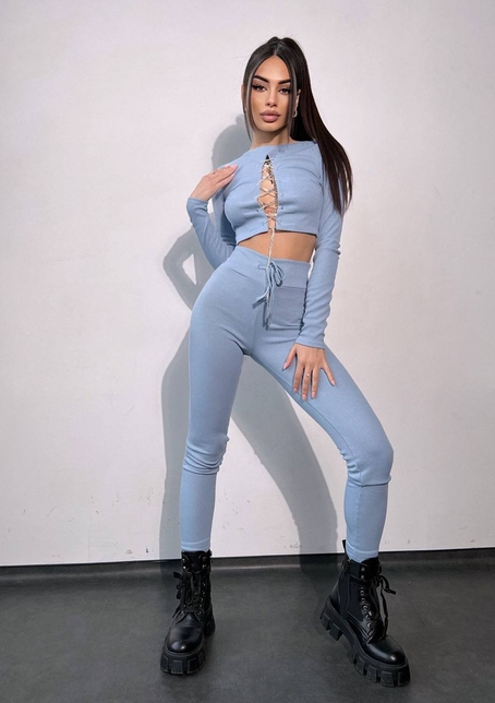 Костюм:  легінси та топ з шнурівкою зі страз | PUSHKA SHOP