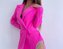 Приталена сукня-піджак, декорована бахромою зі страз | PUSHKA SHOP