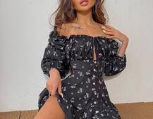 Сукня з квітковим принтом з воланами на ґудзиках Сукня з квітковим принтом з воланами на ґудзиках | PUSHKA SHOP