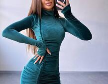 Оксамитова сукня  із зав'язкою на ніжку з трояндою | PUSHKA SHOP