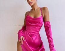 Комплект: корсет з рукавичками + спідниця максі з драпіруванням Комплект: корсет з рукавичками + спідниця максі з драпіруванням | PUSHKA SHOP