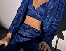 Костюм: піджак на підкладці, штани кльош+ топ з чашечками | PUSHKA SHOP