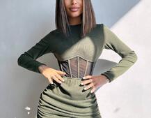 Сукня-міні  з елементами корсету  Довжину спідниці можна регулювати  | PUSHKA SHOP