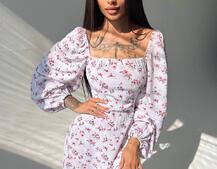 Платье миди со шнуровкой на спинке  | PUSHKA SHOP