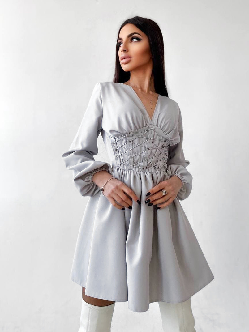 Платье с корсетной вставкой и пышной юбкой   Платье с корсетной вставкой и пышной юбкой   | PUSHKA SHOP