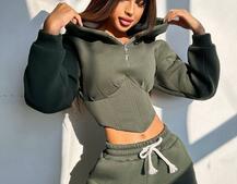 Комплект на флісі : худі з елементами корсету + штани  | PUSHKA SHOP