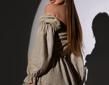 Блискуча сукня з чашечками та пишною спідницею | PUSHKA SHOP