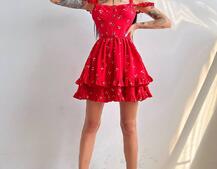 Платье с корсетным верхом и оборками на юбочке Платье с корсетным верхом и оборками на юбочке | PUSHKA SHOP