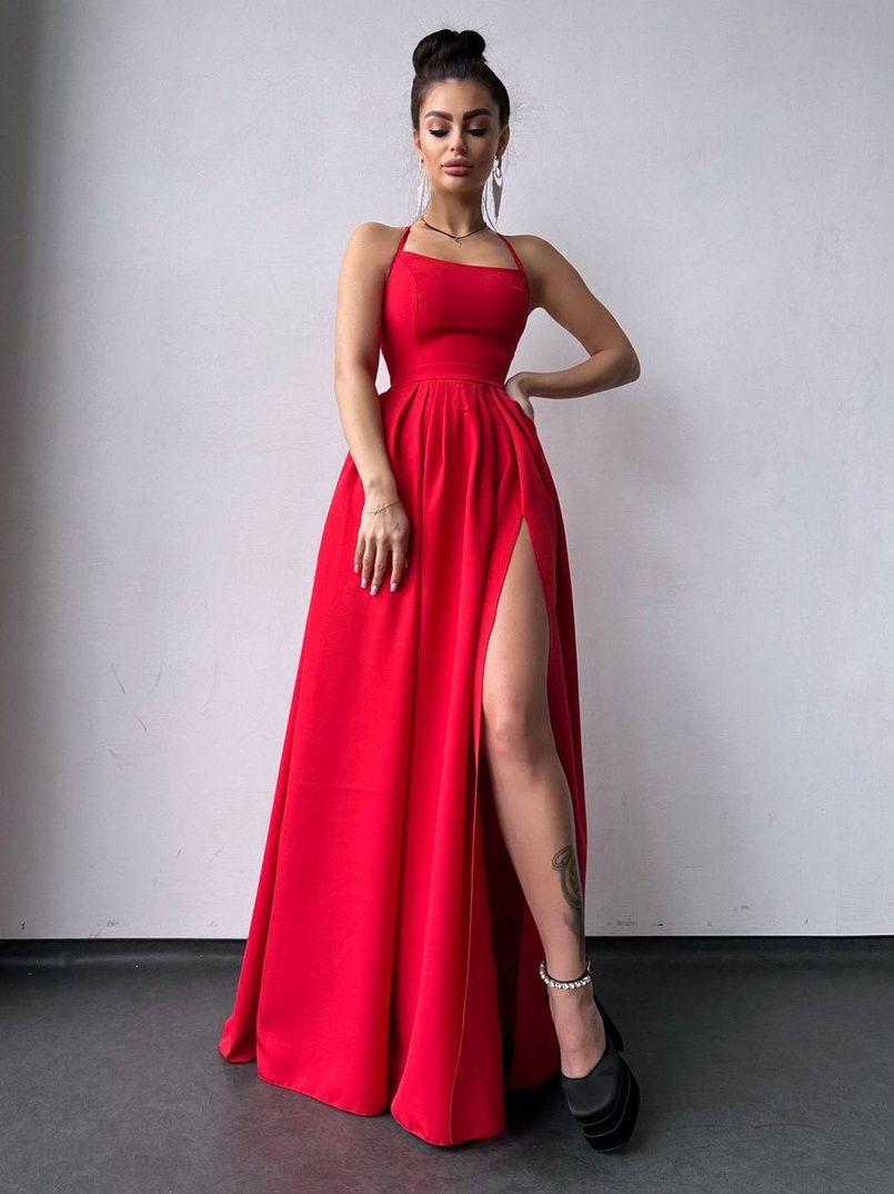 Сукня максі  зі шнурівкою на спинці | PUSHKA SHOP