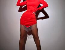 Сукня міні, декорована бахромою зі страз     Ручна робота  | PUSHKA SHOP