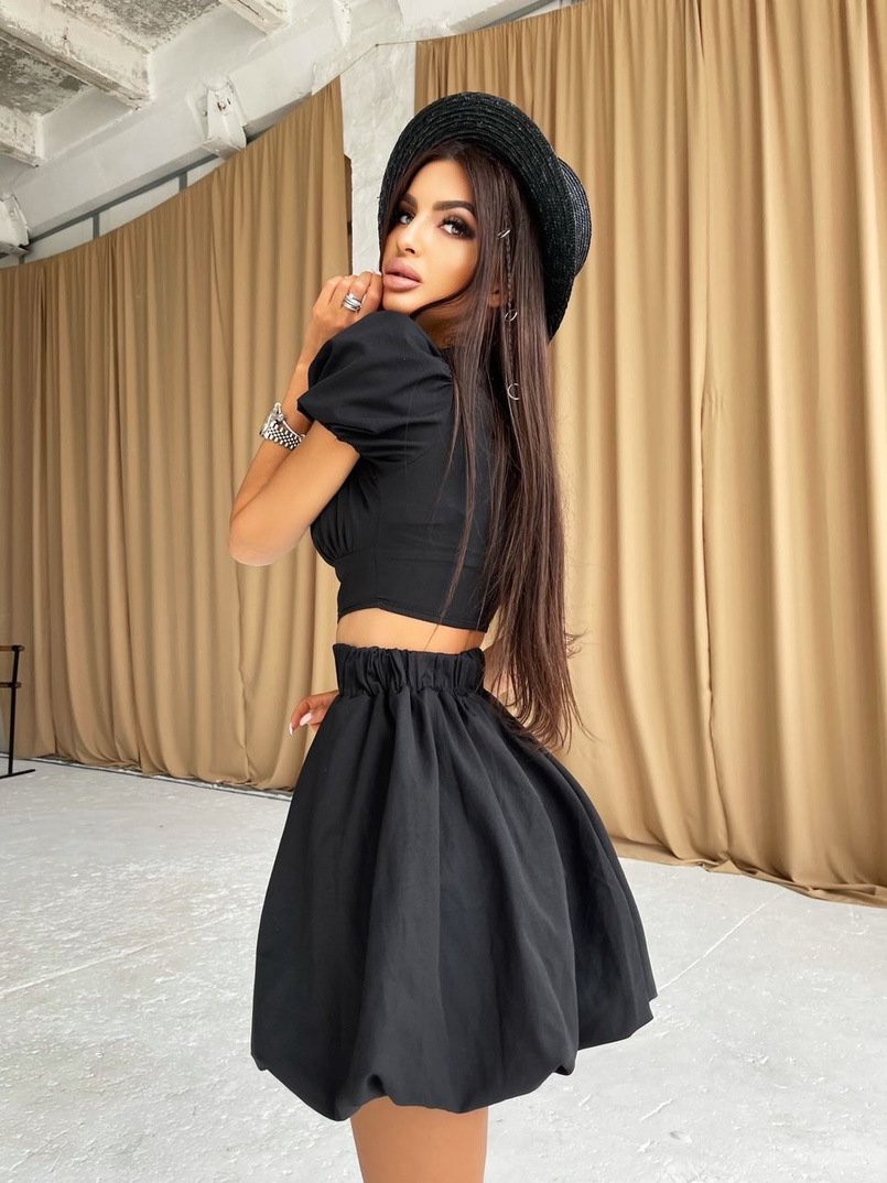 Комплект из хлопка: топ на крючках + юбка  Комплект из хлопка: топ на крючках + юбка  | PUSHKA SHOP