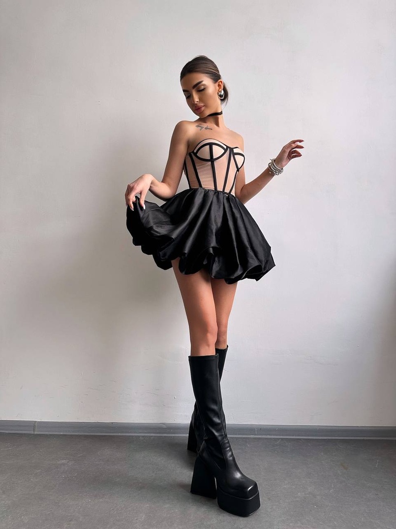 Комплект : корсет з чашечками+ спідниця балон Комплект : корсет з чашечками+ спідниця балон | PUSHKA SHOP