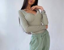 Комплект: боди с чашечками + трикотажные джоггеры  | PUSHKA SHOP