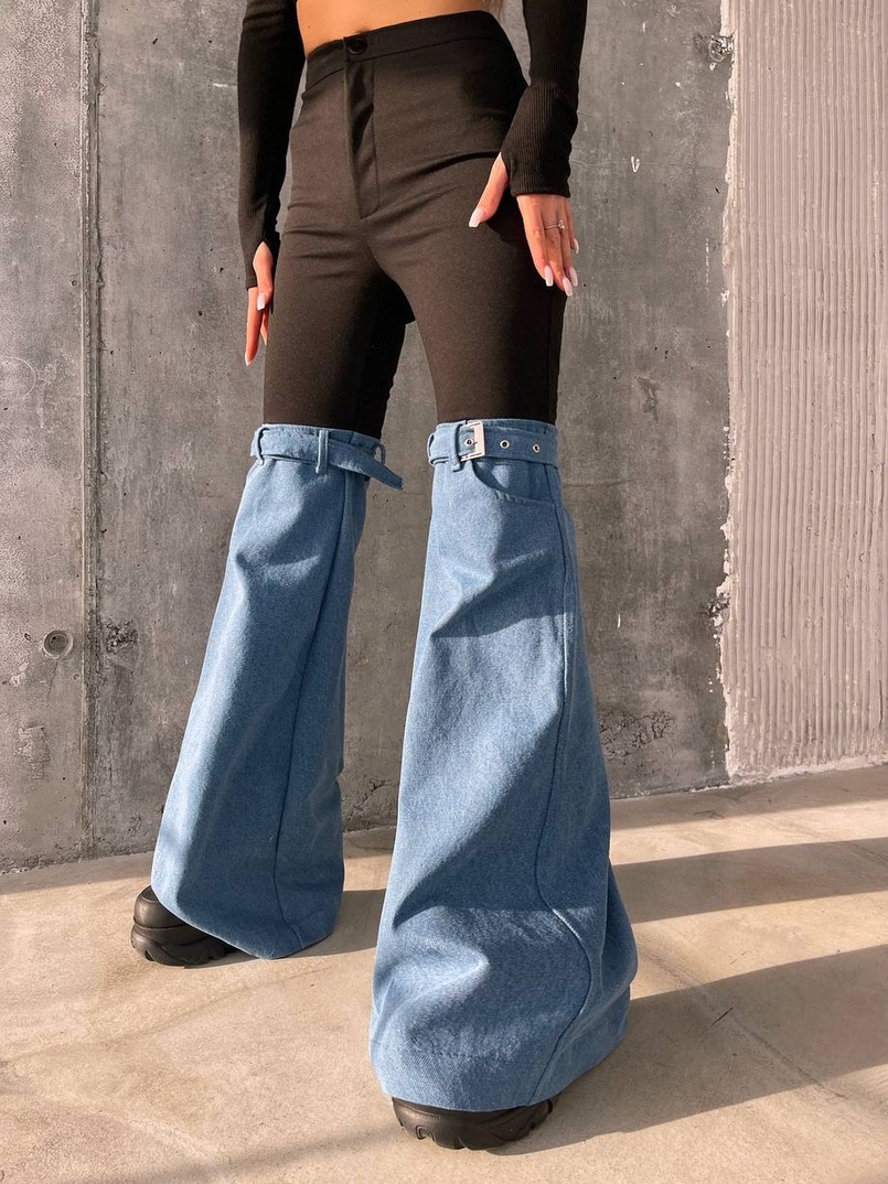 Штани-кльош  з металевими застібками   | PUSHKA SHOP