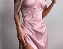 Атласний комплект: корсет бюстʼє + спідниця максі  | PUSHKA SHOP