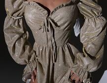 Блискуча сукня з чашечками та пишною спідницею | PUSHKA SHOP