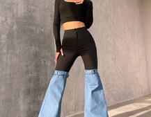 Штани-кльош  з металевими застібками   | PUSHKA SHOP