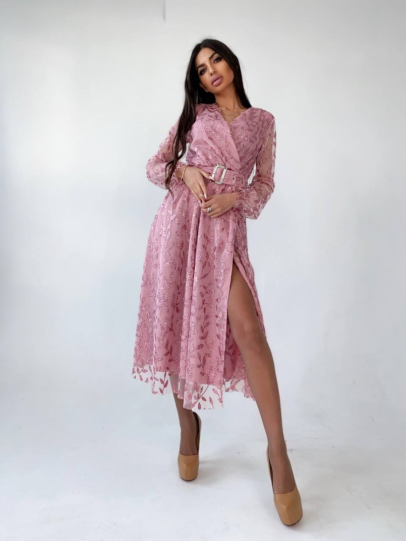 Платье миди с блестками Платье миди с блестками | PUSHKA SHOP