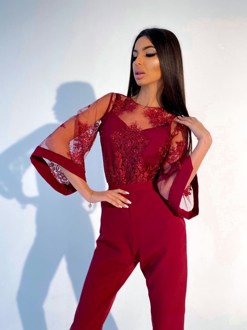 Эффектный комбинезон с кружевным верхом | PUSHKA SHOP