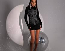 Сукня міні декорована стразами  | PUSHKA SHOP