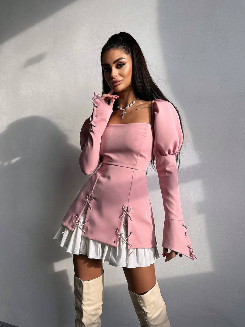 Сукня з об'ємними рукавами + спідниця з воланами Сукня з об'ємними рукавами + спідниця з воланами | PUSHKA SHOP