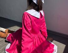 Котонова сукня з комірцем + бант  | PUSHKA SHOP