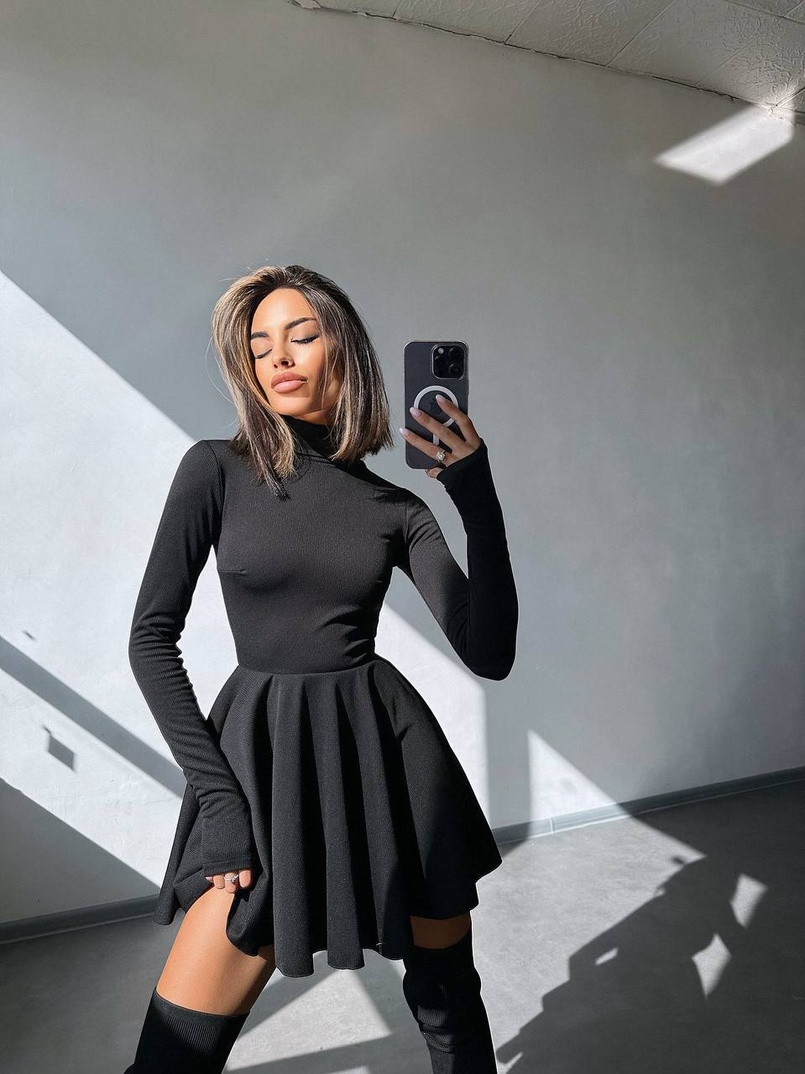 Сукня міні зі спідницею-сонцем  | PUSHKA SHOP