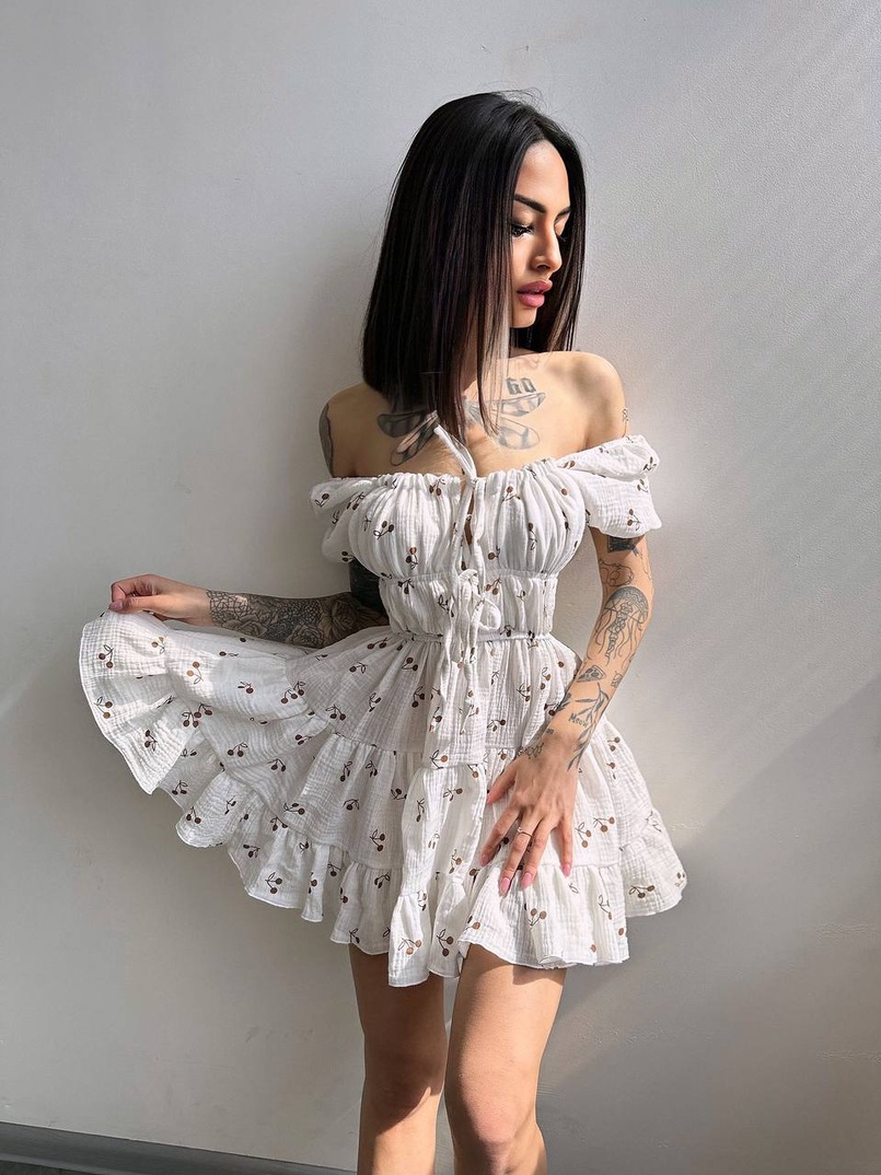 Муслинова сукня з принтом  | PUSHKA SHOP