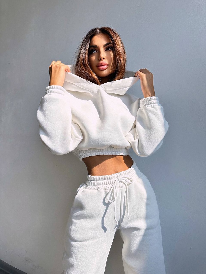 Базовий костюм на флісі з об'ємними капюшоном | PUSHKA SHOP